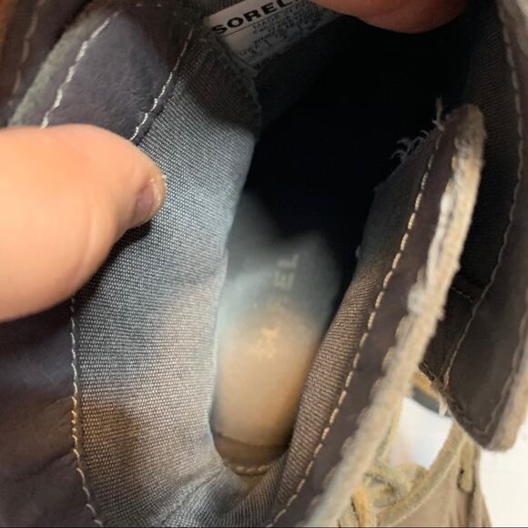 Sorel Farrah Taupe Suede Leather Wrap Around Tassel Tie Ankle Booties Size 5 - Picture 7 of 7